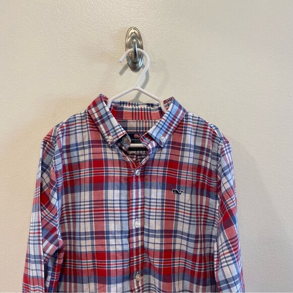 Vineyard vines plaid button closure shirt boys size 7 100% cotton - Picture 2 of 6